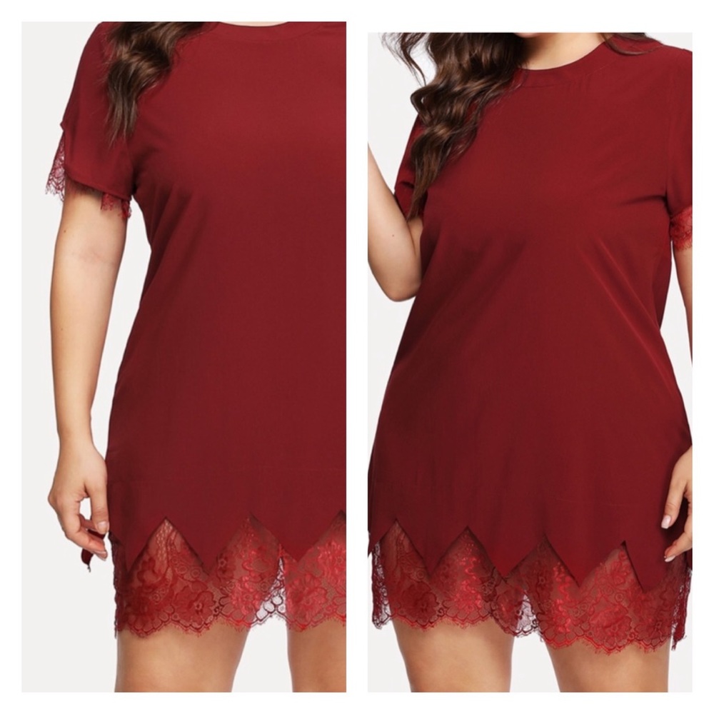 Sugared + Bronzed Selma Eyelash Lace Detail Dress•XL-2X